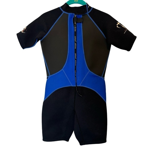 Titanium Warm To The Bone Seal Skin Diving Suit Black and Blue Size L Large - Picture 1 of 16